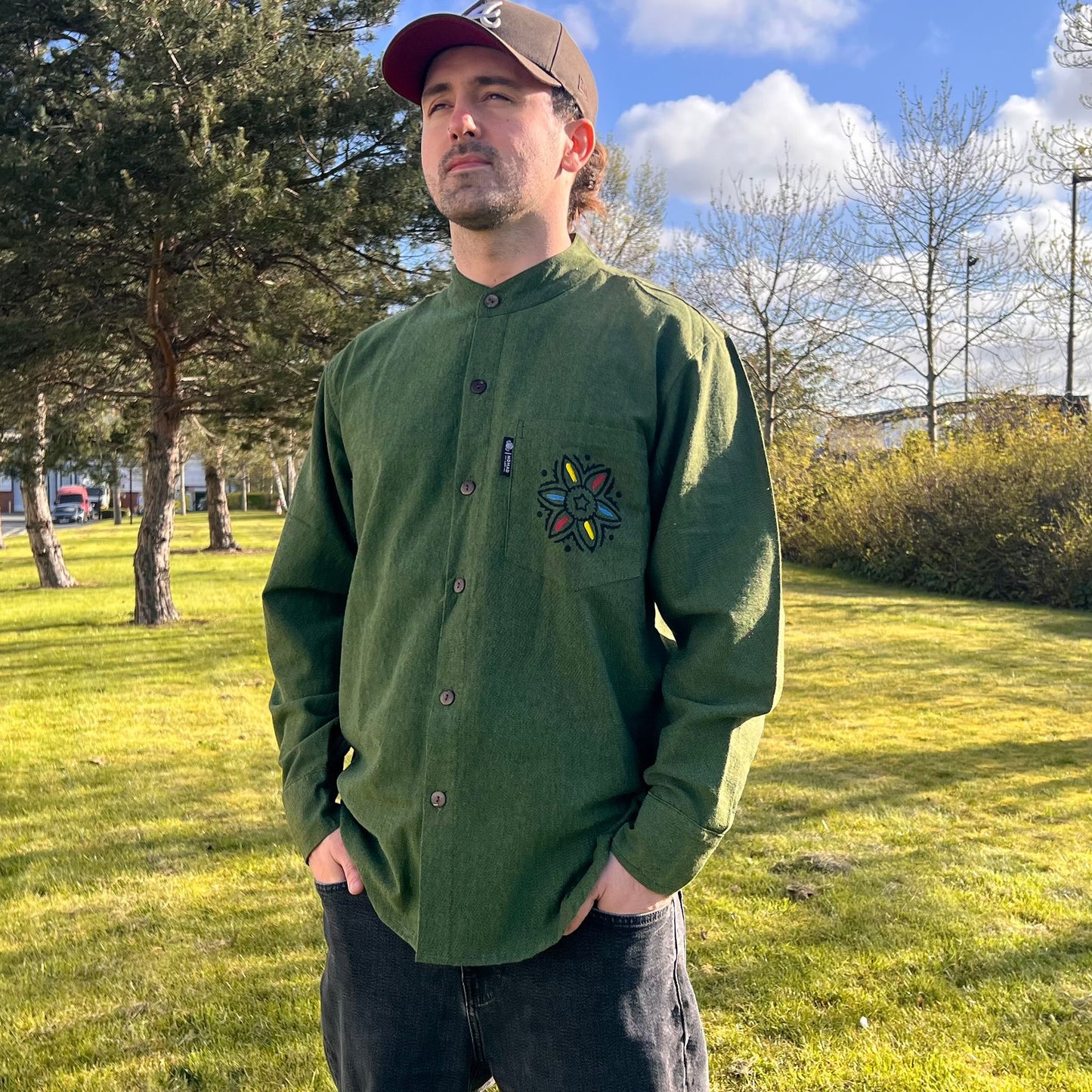 Nomad Sari Kathmandu Camisa - Verde Bosque - Grande
