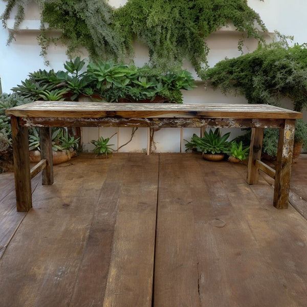 Mesa de comedor / exhibición de madera de teca reciclada 1.8m
