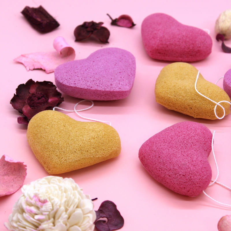 Esponja konjac corazón lavanda