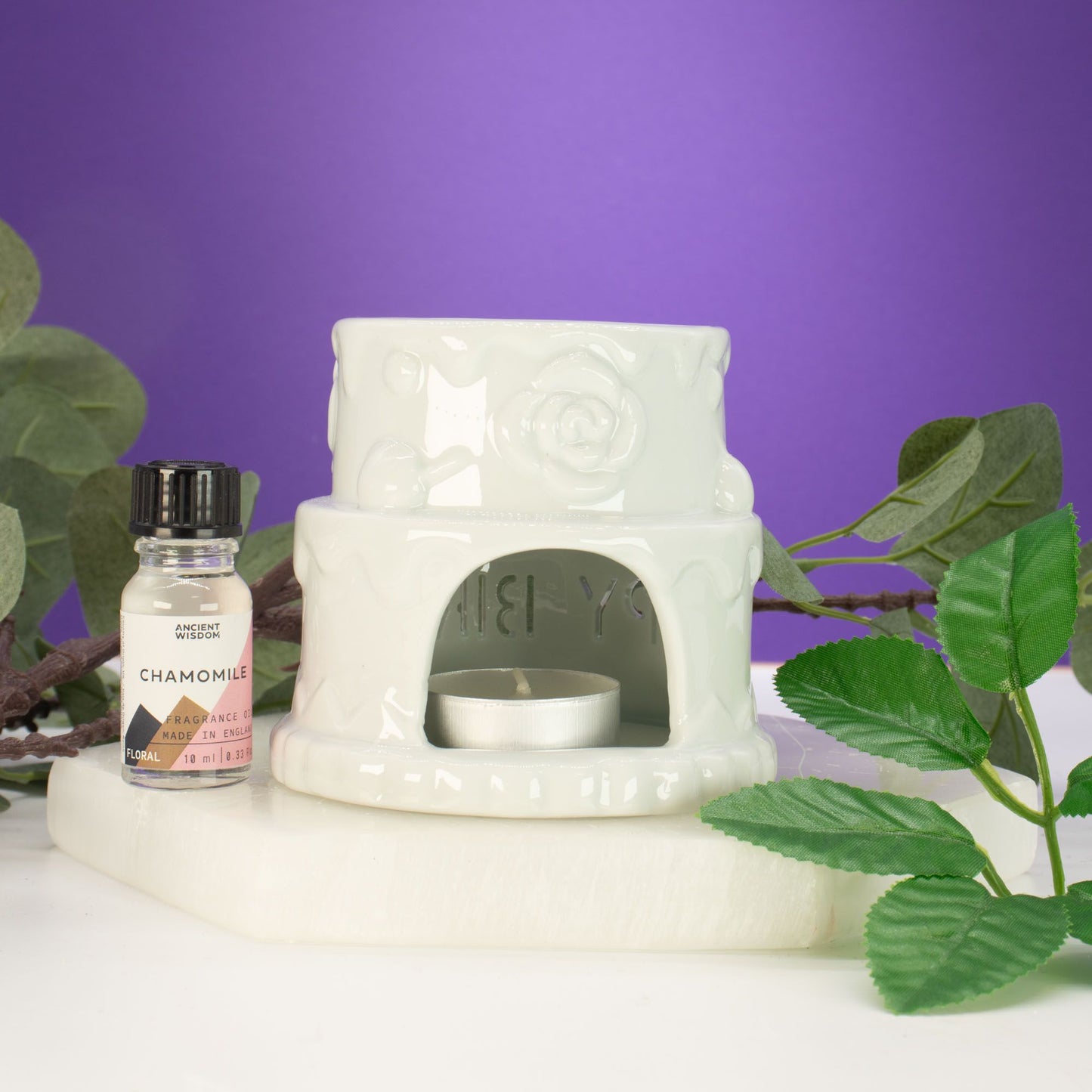 Quemador de esencias cerámica pastel cumpleaños – el regalo de aromaterapia que siempre acierta