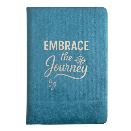 Cuaderno Terciopelo Azul Claro 80 Páginas - Embrace the Journey