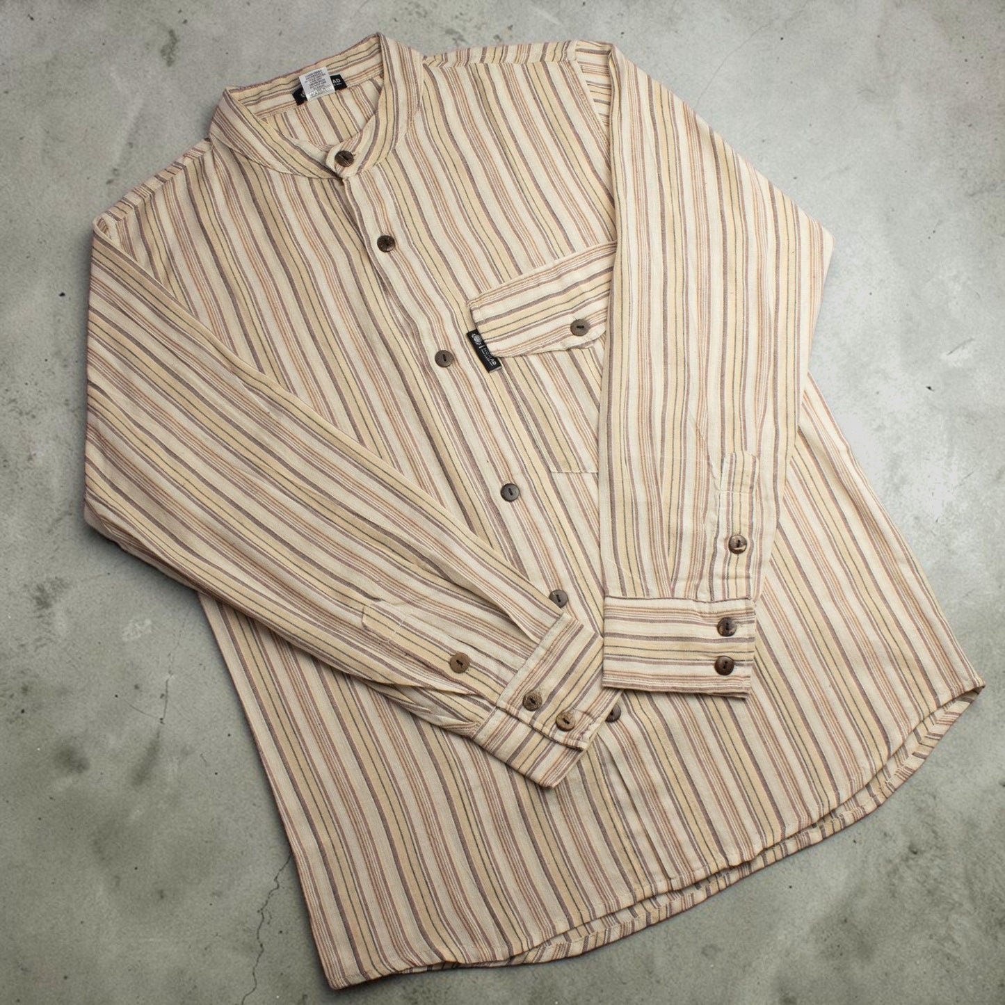 Nomad Sari Grandad Shirt - Marrón Beige - Grande