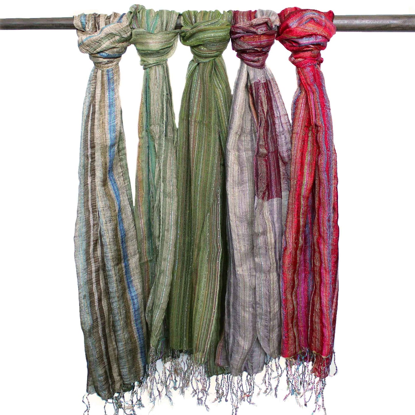Bufandas bohemias indias - 50x180cm - Verdes al azar - 1 unidad