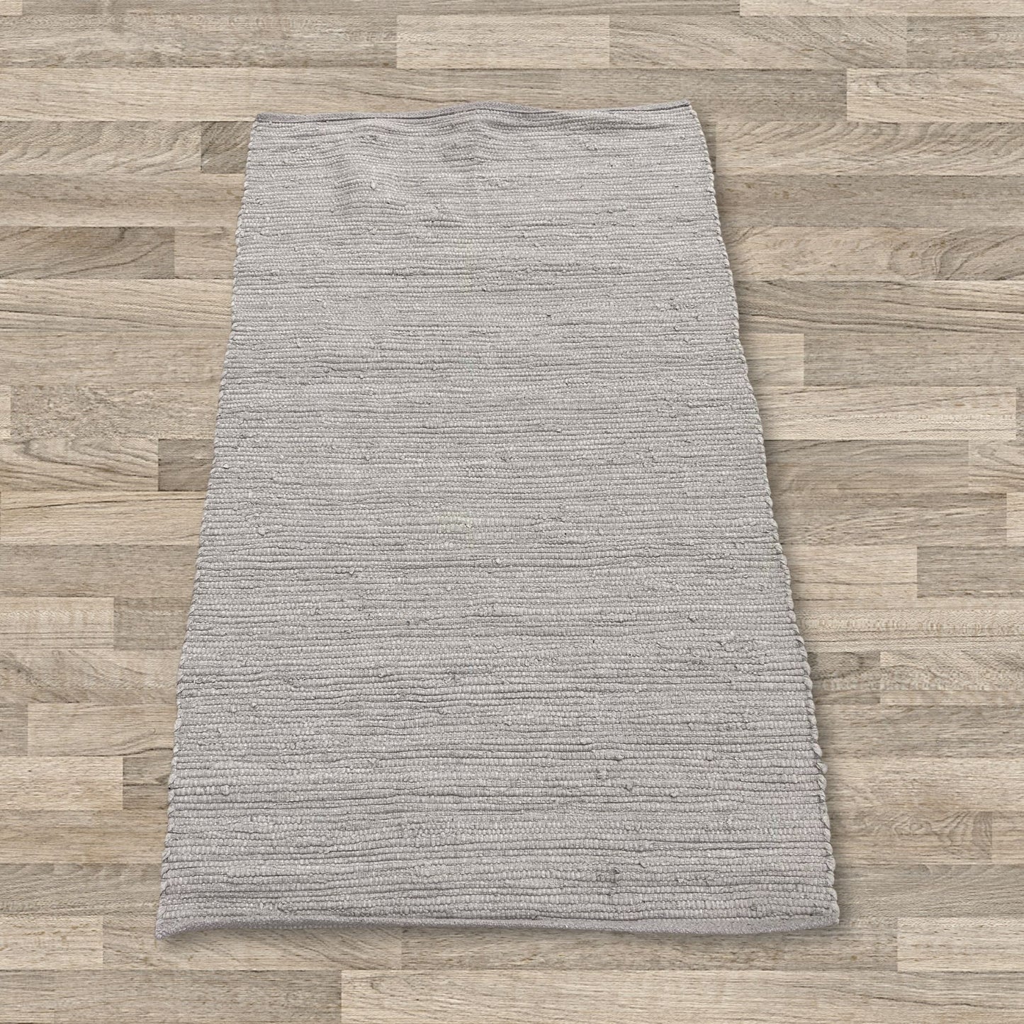 Alfombra india pequeña de algodón tejida a mano - 50x90cm - Gris