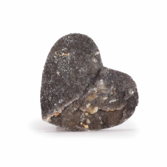 Corazón de sal gris, textura cristalizada, ideal para decoración o regalos originales.