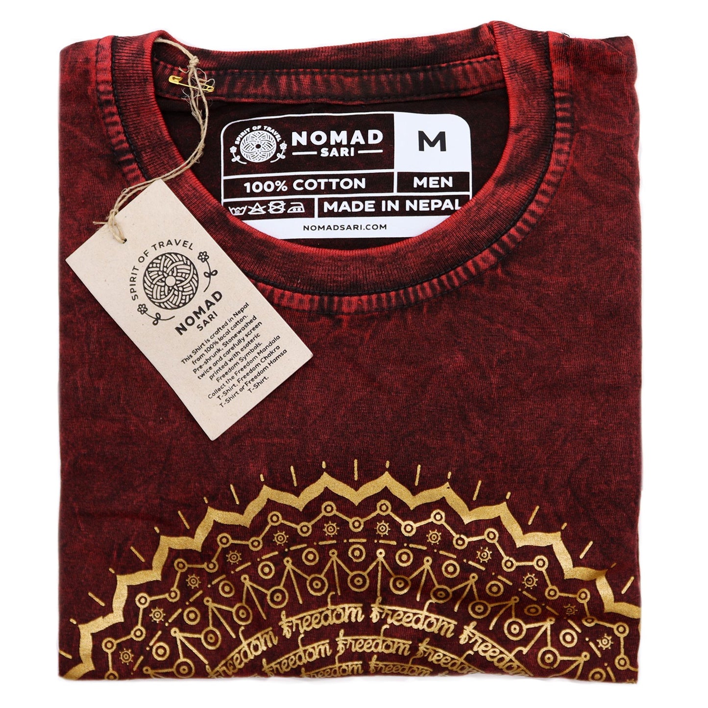 Camiseta Nomad Sari pequeña - Mandala - Granate