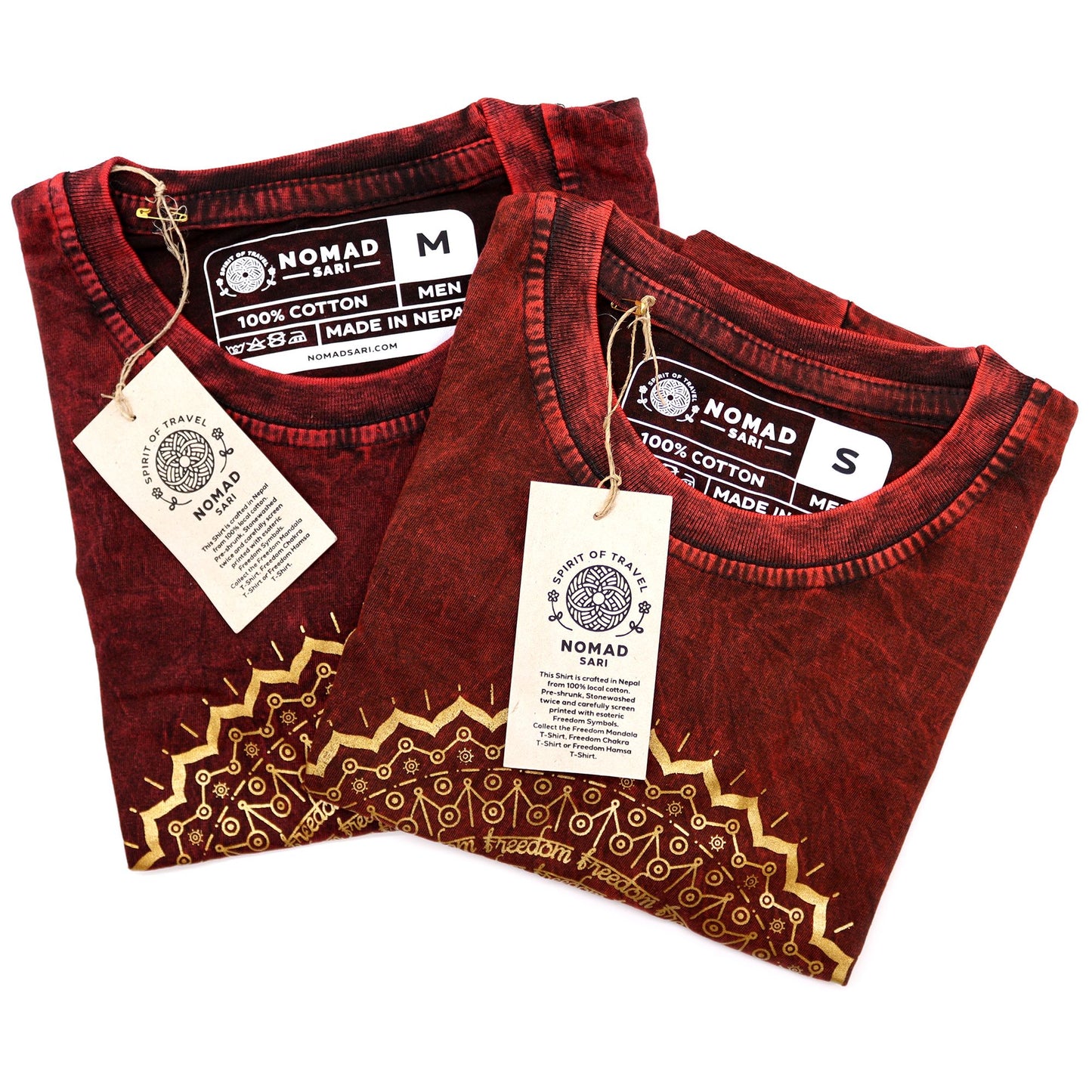 Camiseta Nomad Sari pequeña - Mandala - Granate