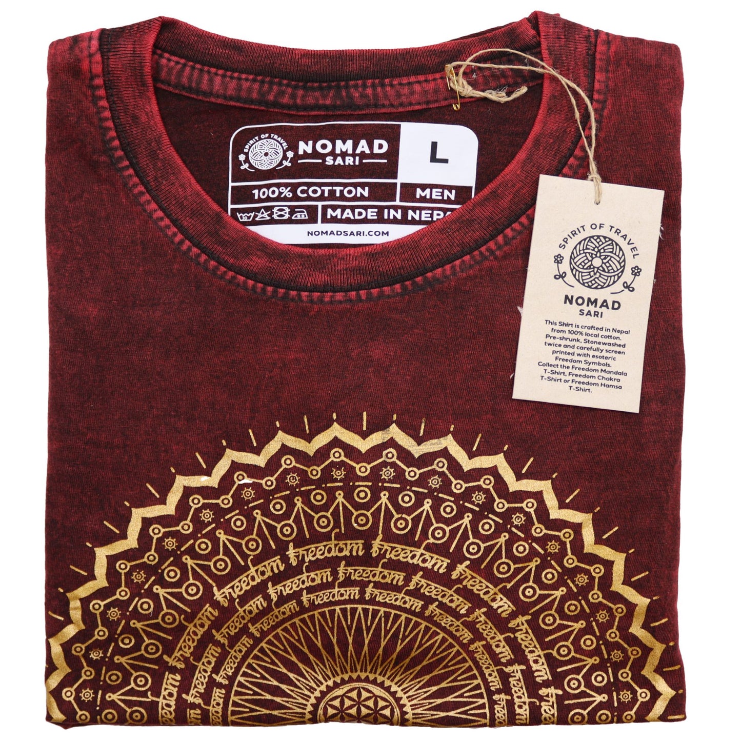 Camiseta Nomad Sari pequeña - Mandala - Granate