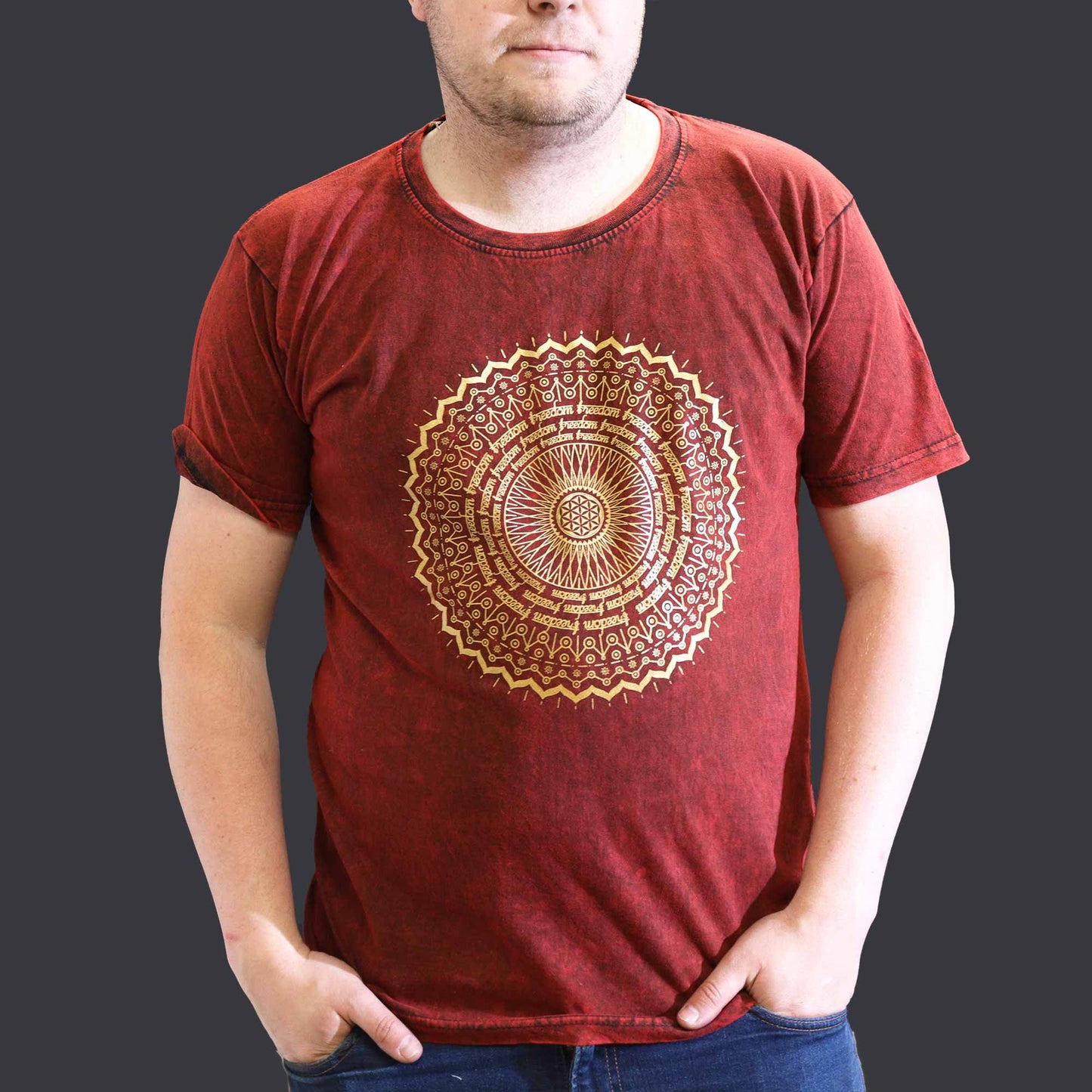 Camiseta Nomad Sari pequeña - Mandala - Granate