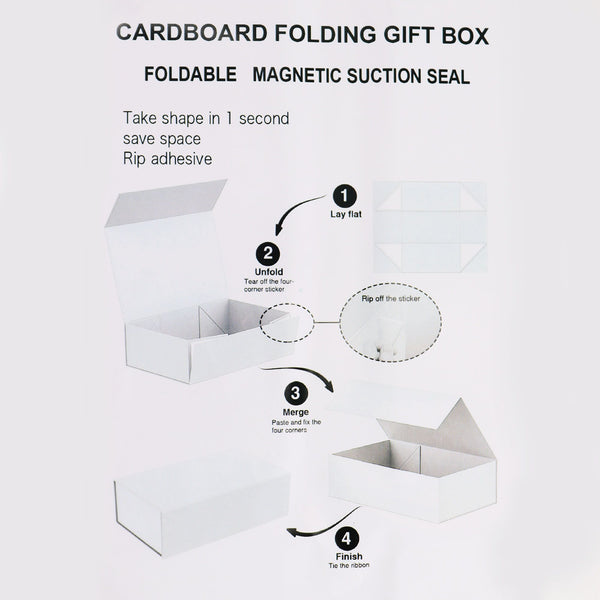Caja de regalo plegable con Lazo 20x18.2x8 cm - Marfil