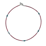 Collar nepalí de gemas extrafinas - cuentas de coral rosa y turquesa