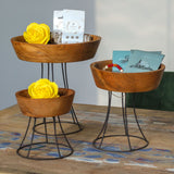 Elevated Teak Bowl 25cm