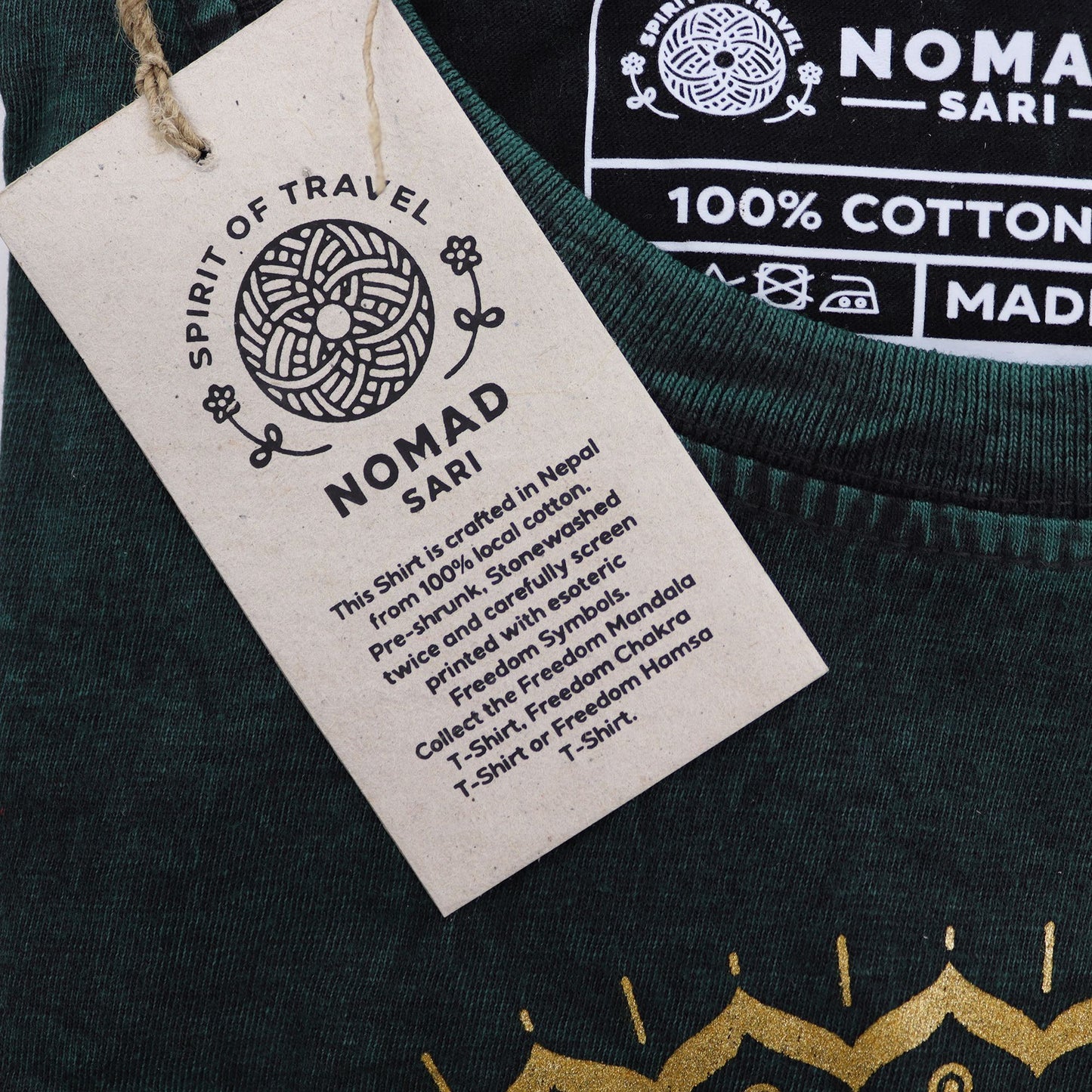Camiseta Nomad Sari Pequeña - Mandala - Verde