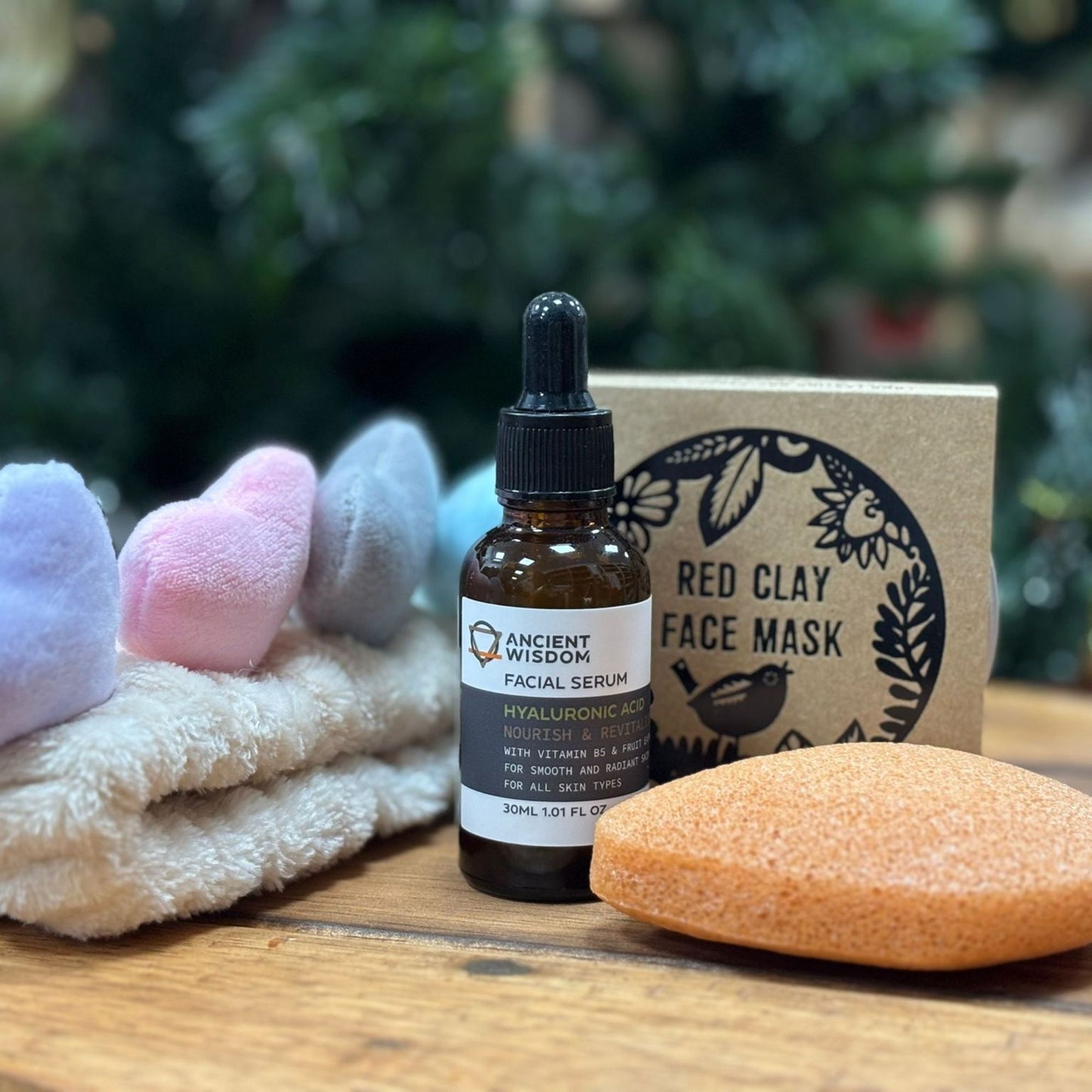 Set cuidado de la piel: Serum Ácido Hialurónico + Arcilla Roja