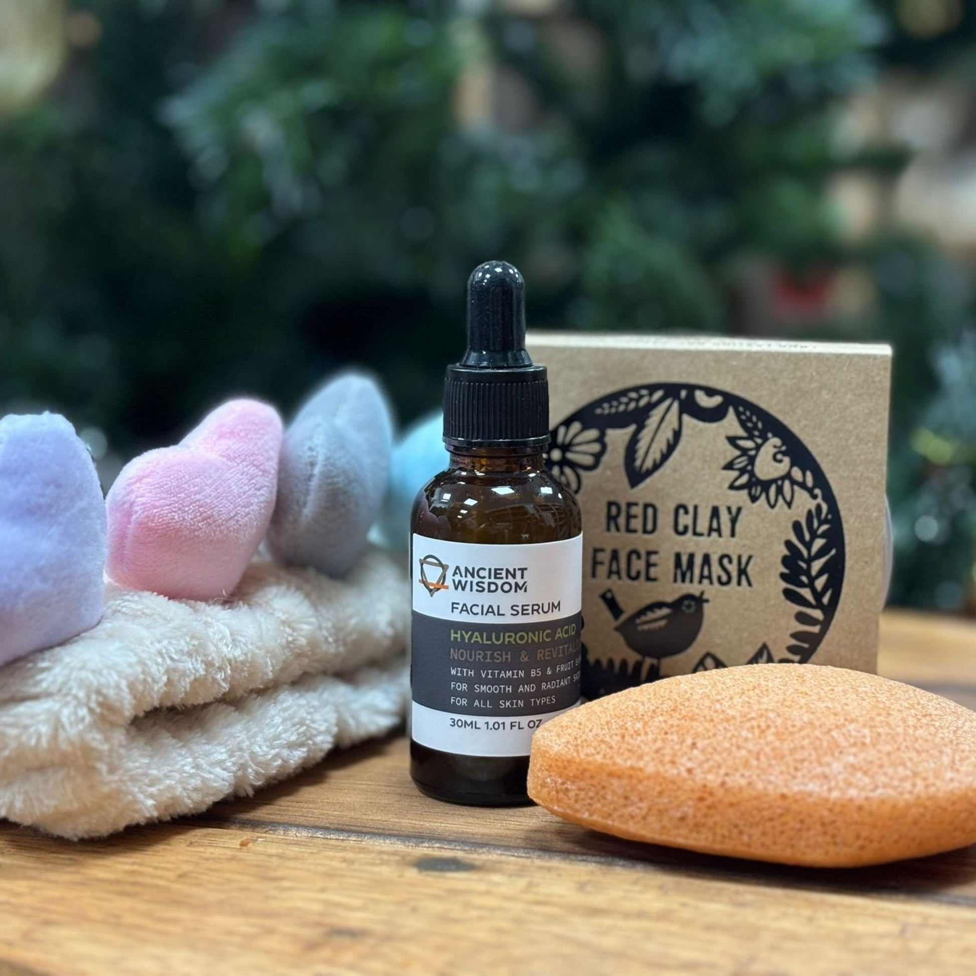 Set cuidado de la piel: Serum Ácido Hialurónico + Arcilla Roja