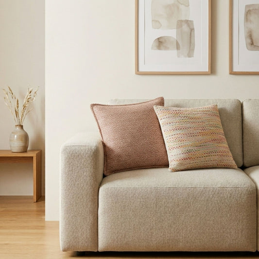 Funda de cojín clásica - Cuadrados burdeos - 45x45 cm