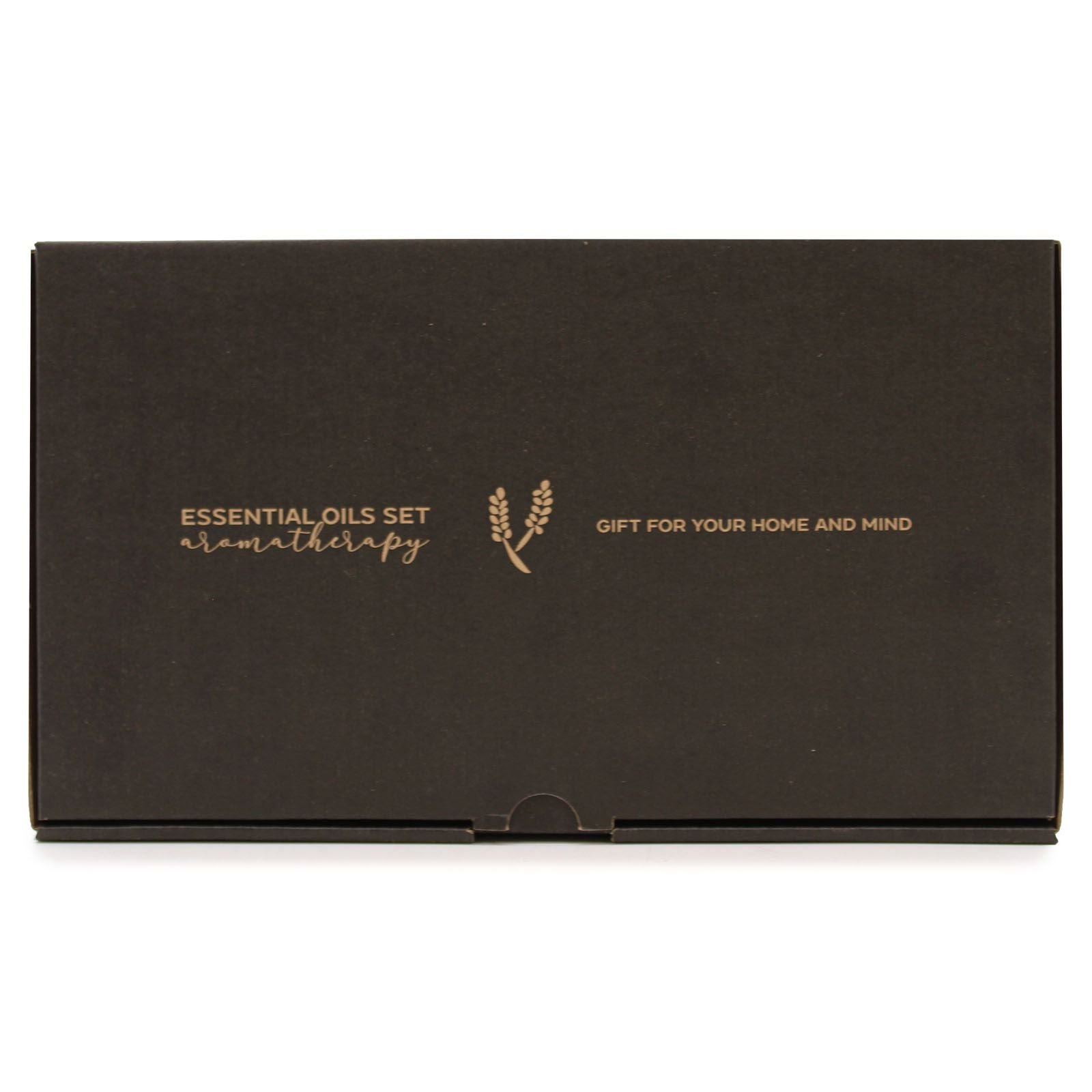 Juego de aceites esenciales de aromaterapia en caja negra, regalo ideal para el hogar y la mente.
