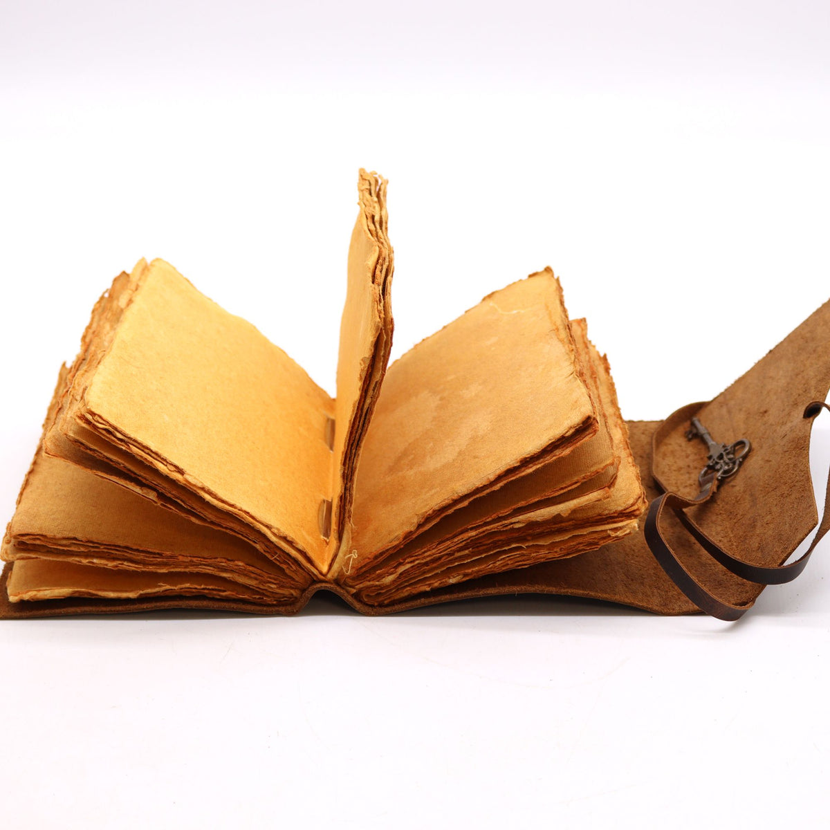 Diario de piel engrasada con llave.