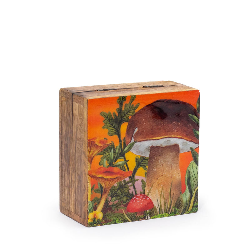 Caja Cuadrada Esmaltada Pequeña 10x10x4.2cm - Seta Granate