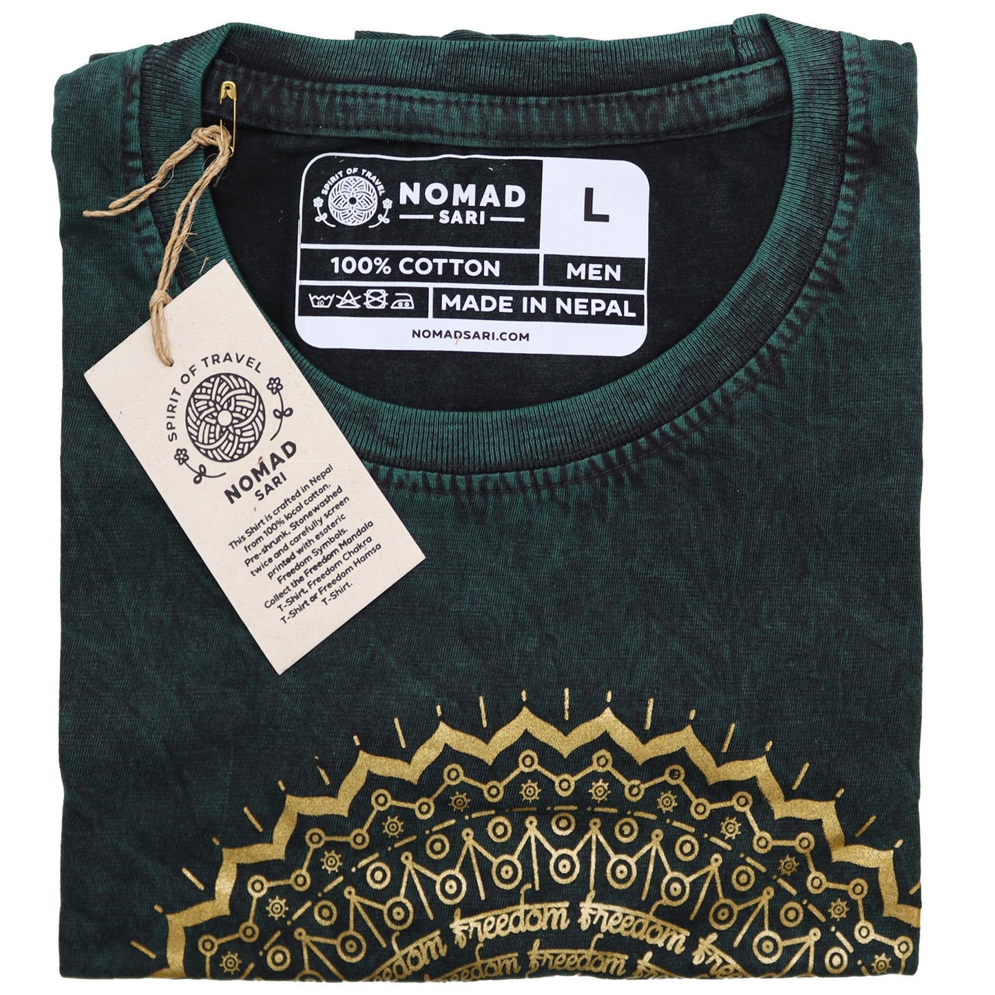 Camiseta Nomad Sari Pequeña - Mandala - Verde