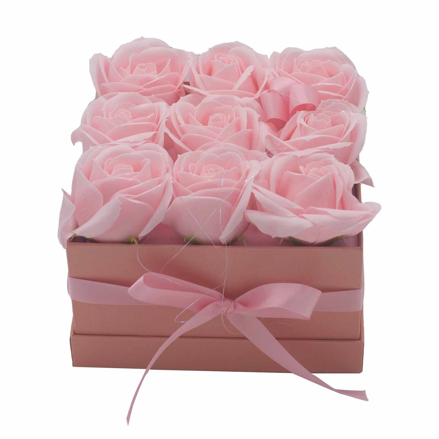 Caja de Regalo - Flor de Jabón  9 Rosas Rosas - cuadrado