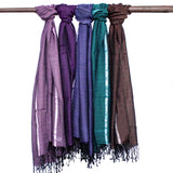 Bufandas bohemias indias grandes - 75x180cm - Colores aleatorios con hilo dorado - 1 unidad