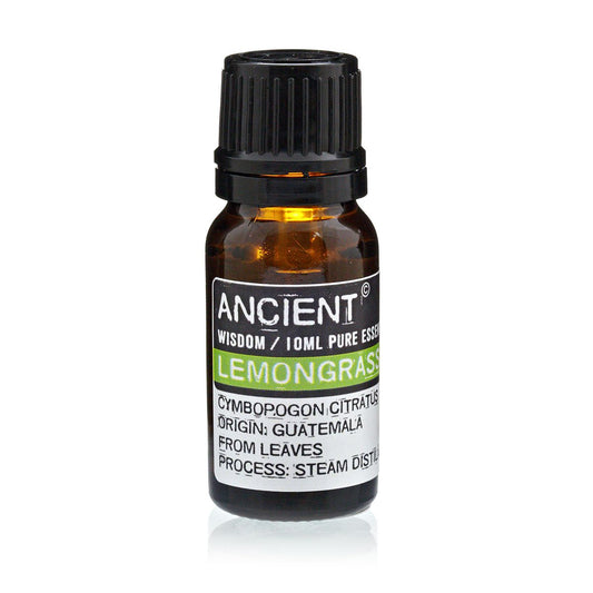 Aceite esencial de hierba de limón de 10 ml, color ámbar, proveniente de hojas, destilado al vapor, de Guatemala.