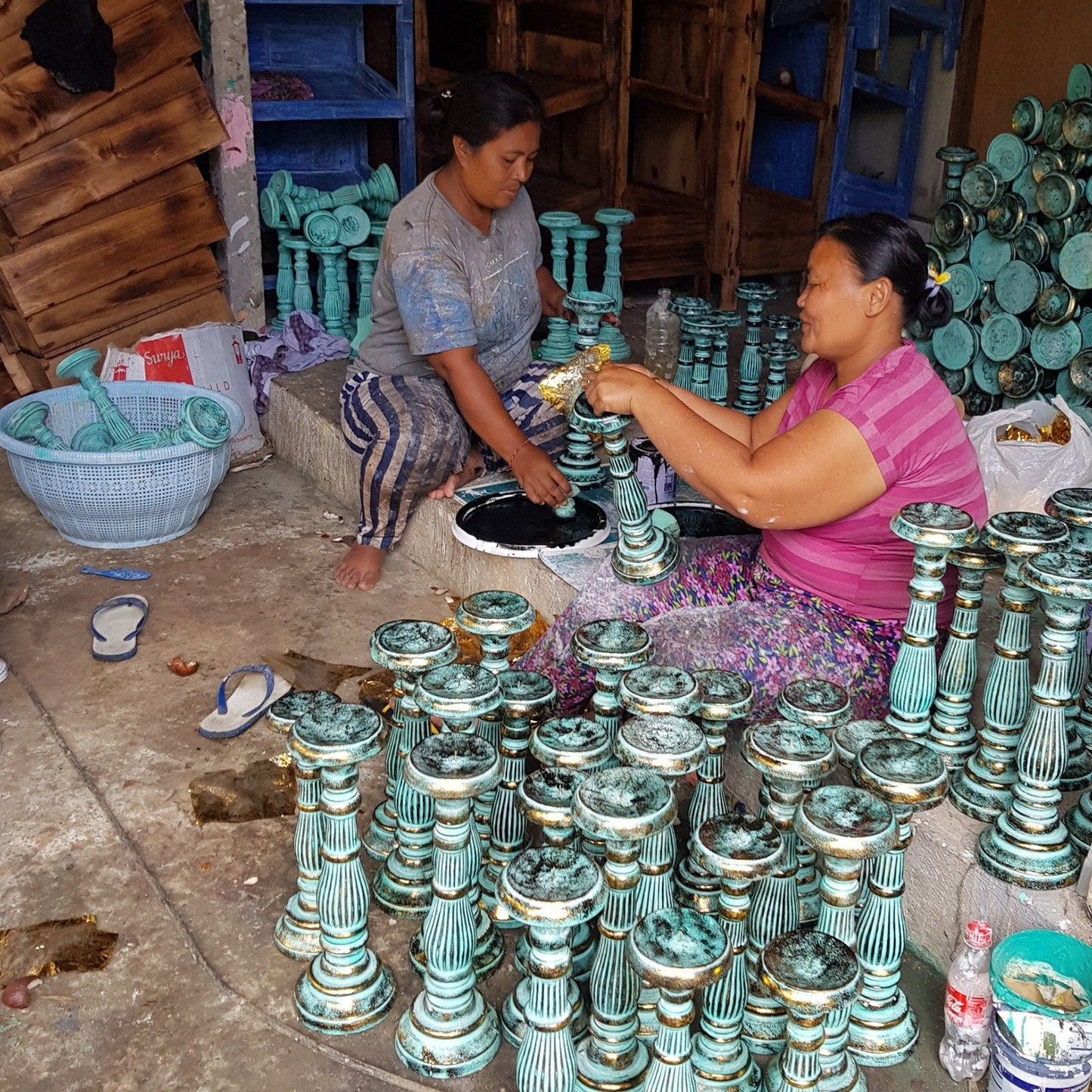 Soporte de vela grande - Oro blanco