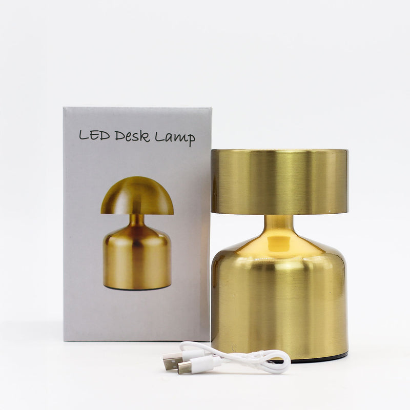 Lámpara táctil - Champiñón plano bronce - USB (C) - Recargable (400 vatios)