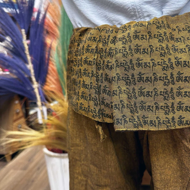 Pantalones de yoga y festivales - Mantra mandala del pescador tailandés en naranja