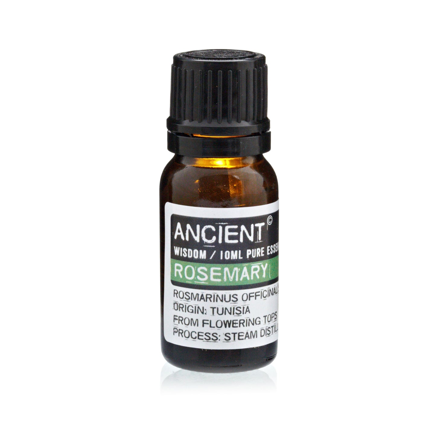 Aceite esencial de romero, 15ml, botellita ámbar, origen Túnez, destilado al vapor, aromaterapia natural.
