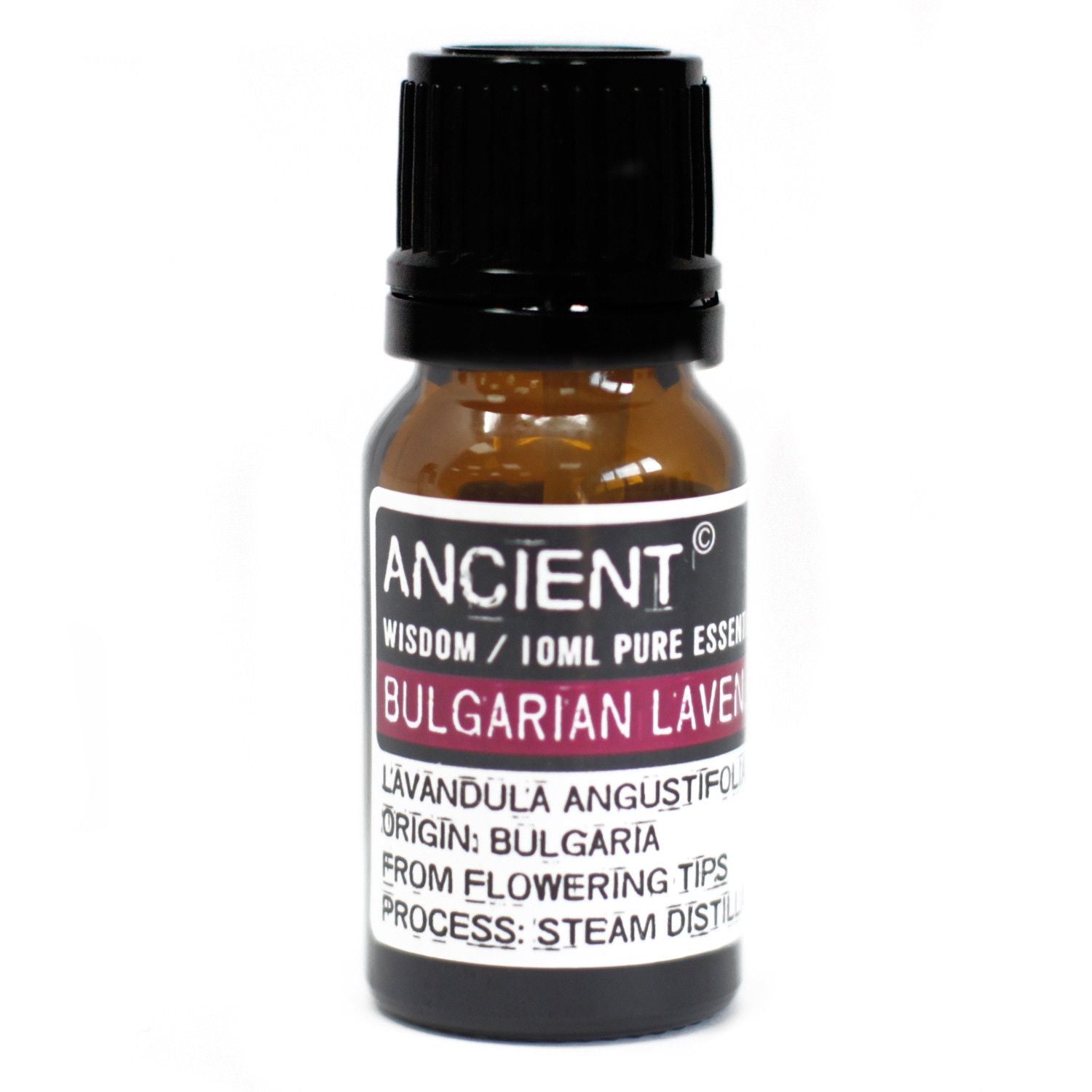 Aceite esencial de lavanda búlgara, 10 ml, botella marrón, aroma relajante, extracción por destilación al vapor.