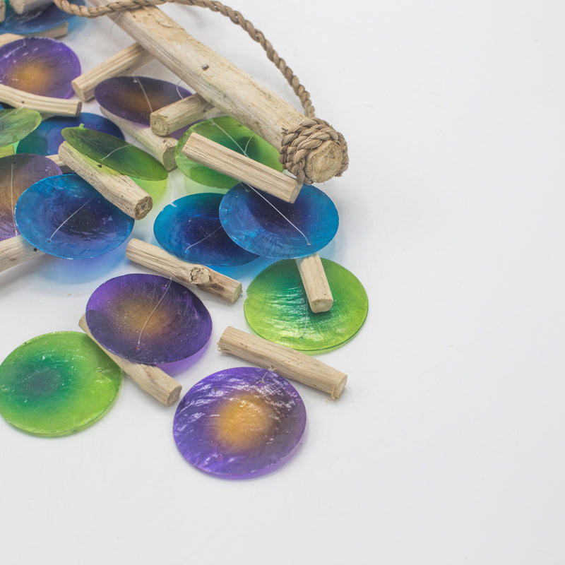 Carillón de madera flotante - Azul