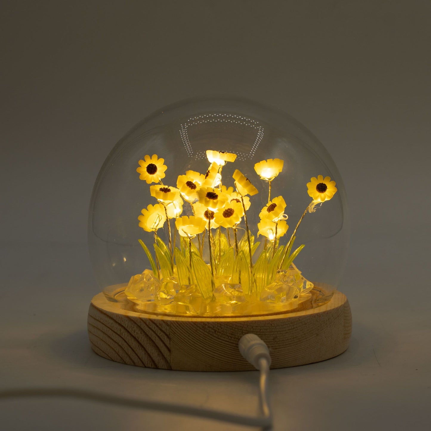 Domo de jardín Floral Glow - 20 girasoles - LED USB