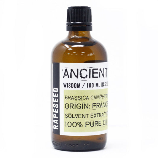 Aceite de semilla de colza 100% puro, 100 ml, frasco ámbar, extracción por solvente, origen Francia.