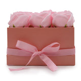 Caja de Regalo - Flor de Jabón  9 Rosas Rosas - cuadrado