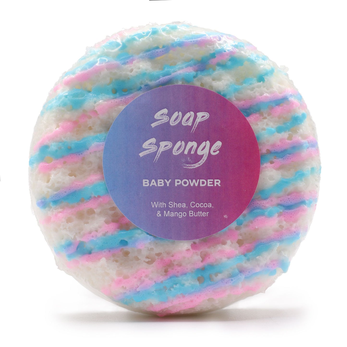 Esponja de jabón exfoliante con mantequilla - aroma polvo para bebé | 230 g