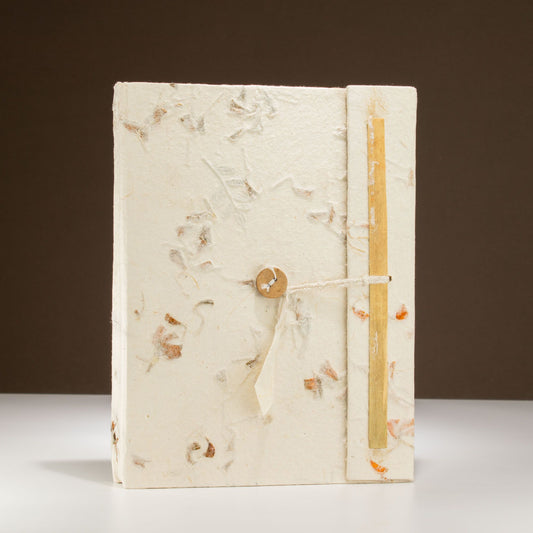 Cuaderno de flores mixtas de Lokta grande (21x15cm) - 45 hojas - incluye marcador