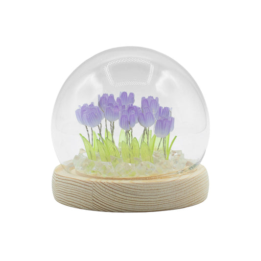 Domo de jardín Brillo Floral - 20 tulipanes - LED USB