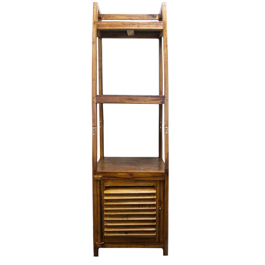 Exhibidor abierto de madera de teca reciclada