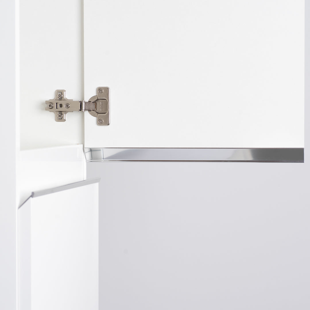 Pilar Blanco Brillo de la serie Madison: diseño elegante, gran capacidad y cierre amortiguado. Entrega montado. Ideal para baño moderno.