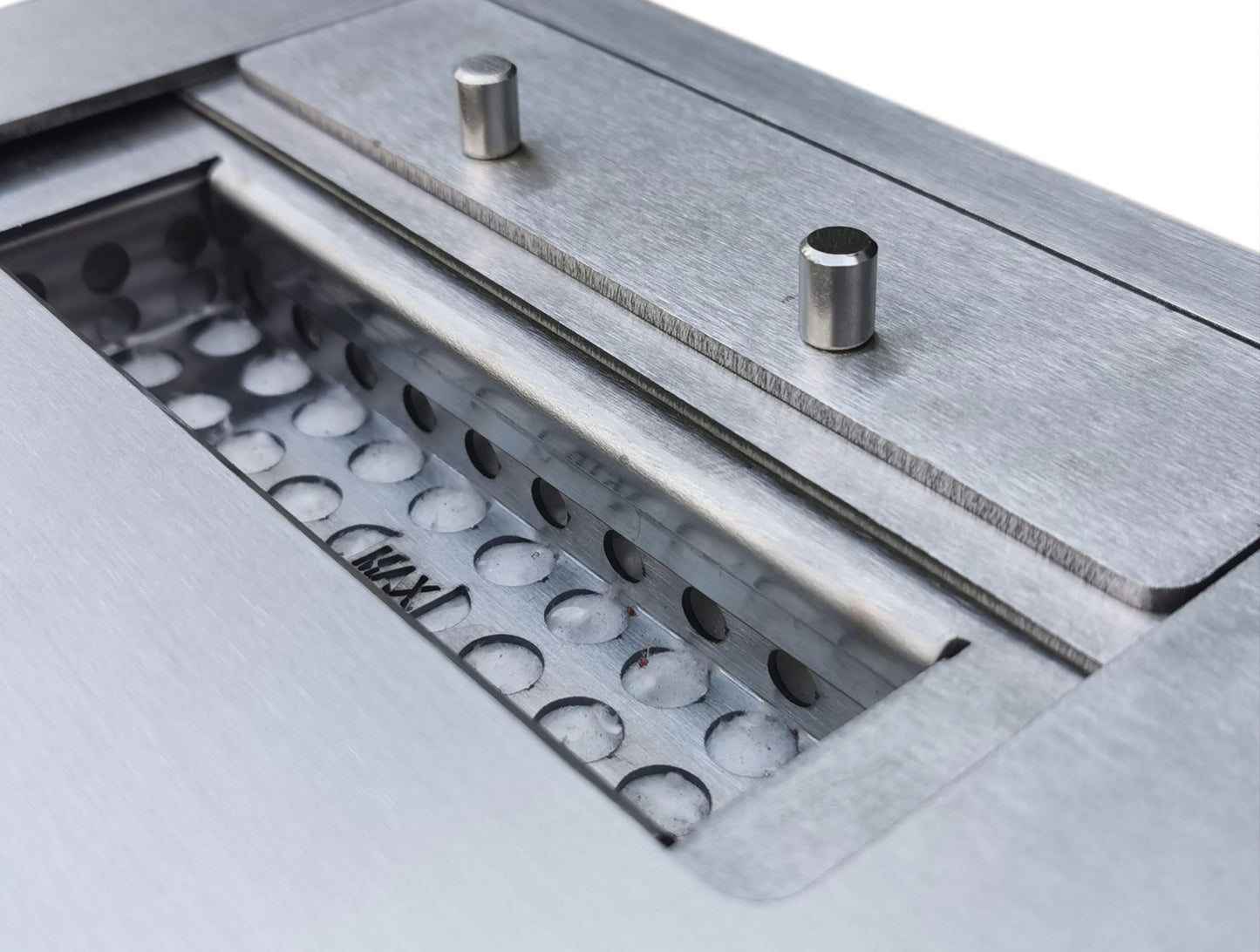 chimenea sin humo para pared diseño rectangular marrón