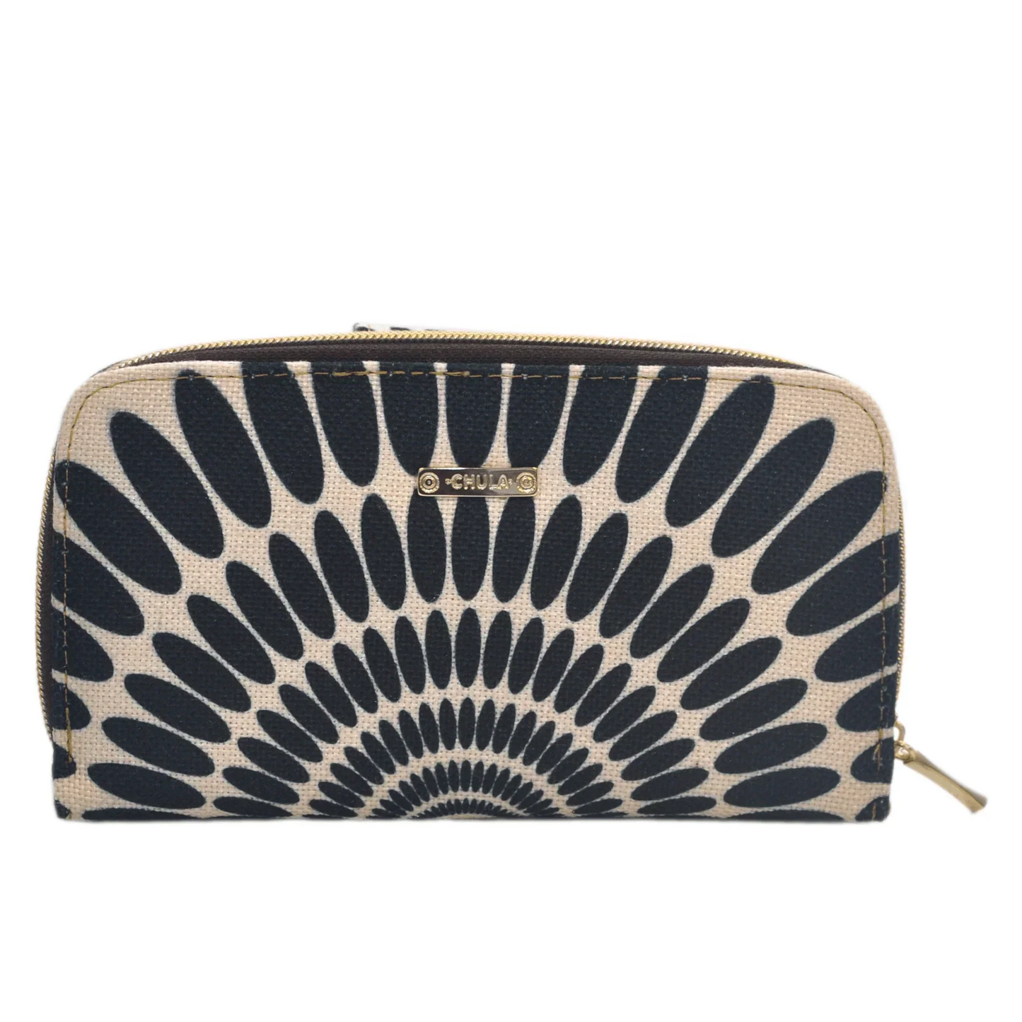 Billetera de mujer grande Colette Pétalos negros | CHULA Tulum