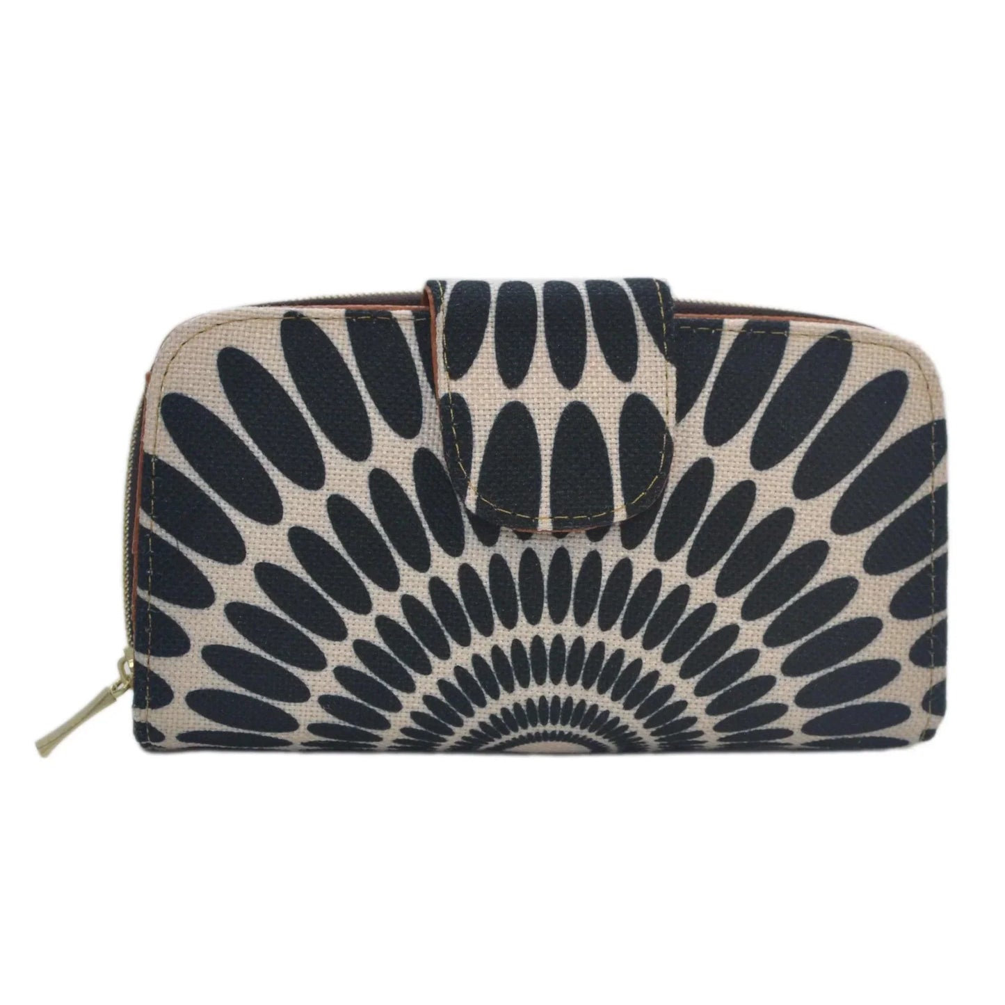 Billetera de mujer grande Colette Pétalos negros | CHULA Tulum