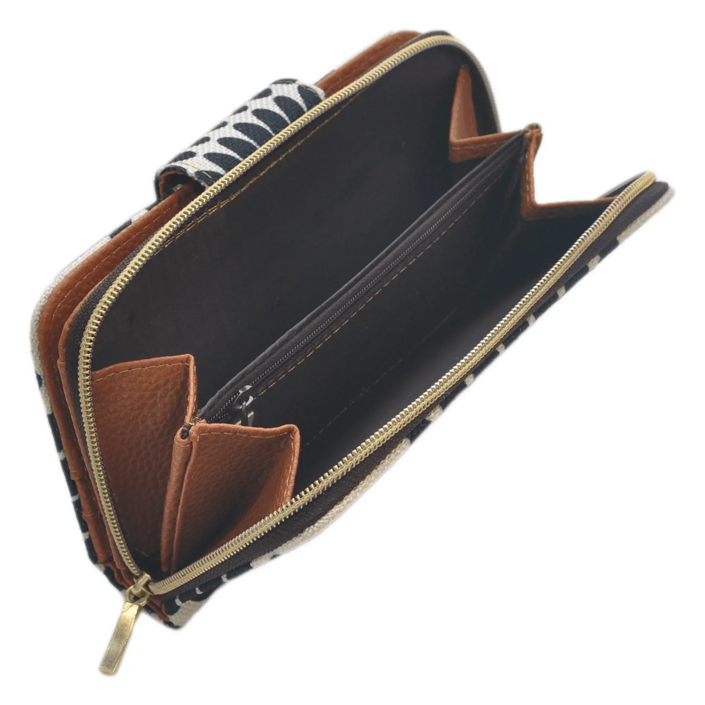 Billetera de mujer grande Colette Pétalos negros | CHULA Tulum