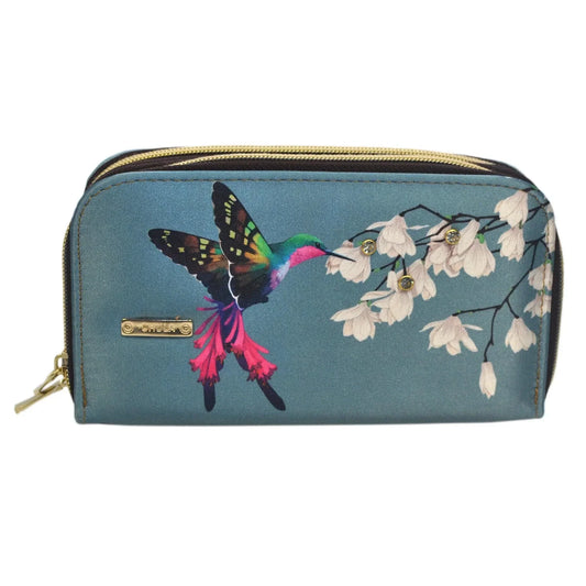 Billetera grande de mujer con doble cremallera Colibrí | CHULA Tulum