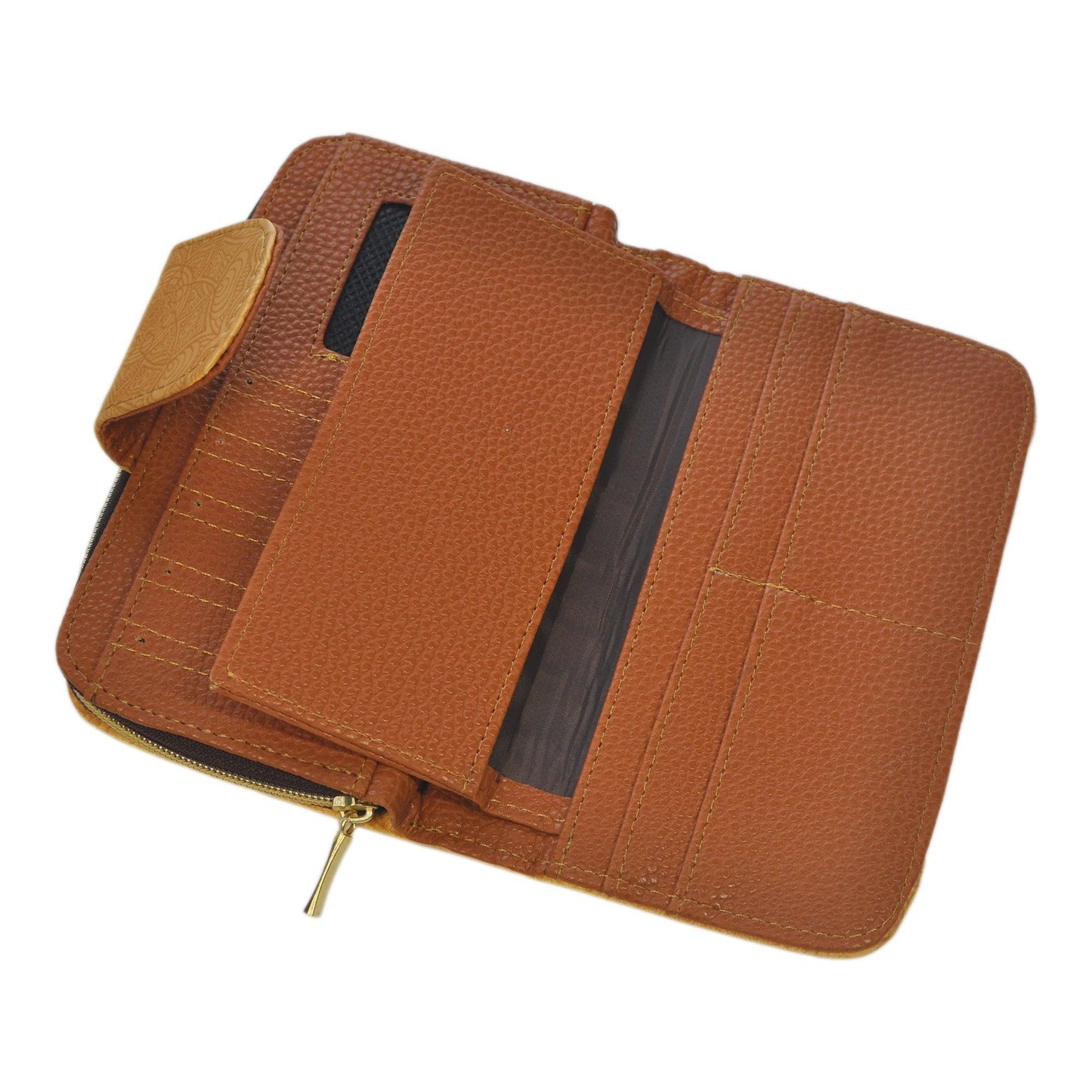 Billetera de mujer grande Colette Mandala Dorada | CHULA Tulum