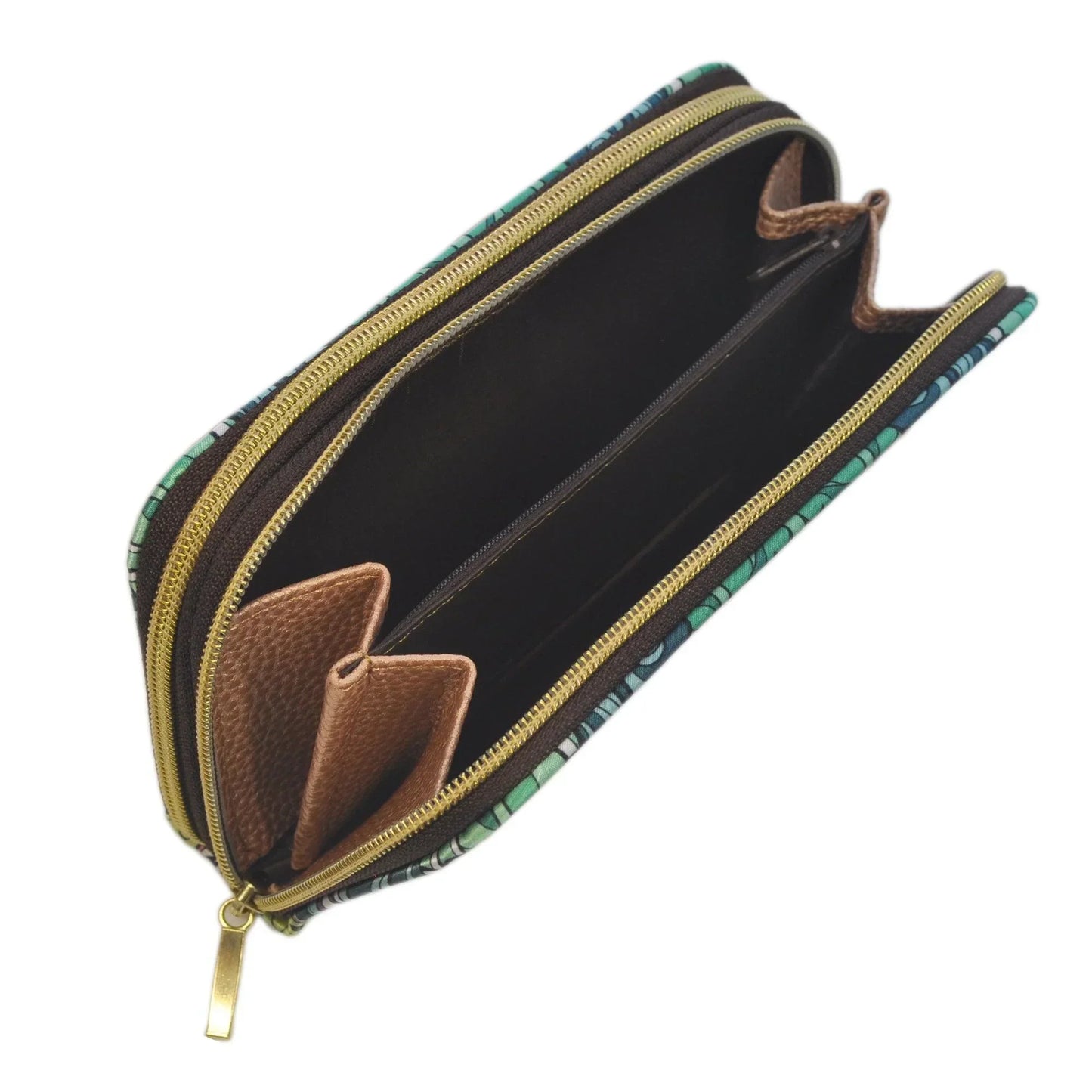 Billetera grande de mujer con doble cremallera Flor de Amor | CHULA Tulum