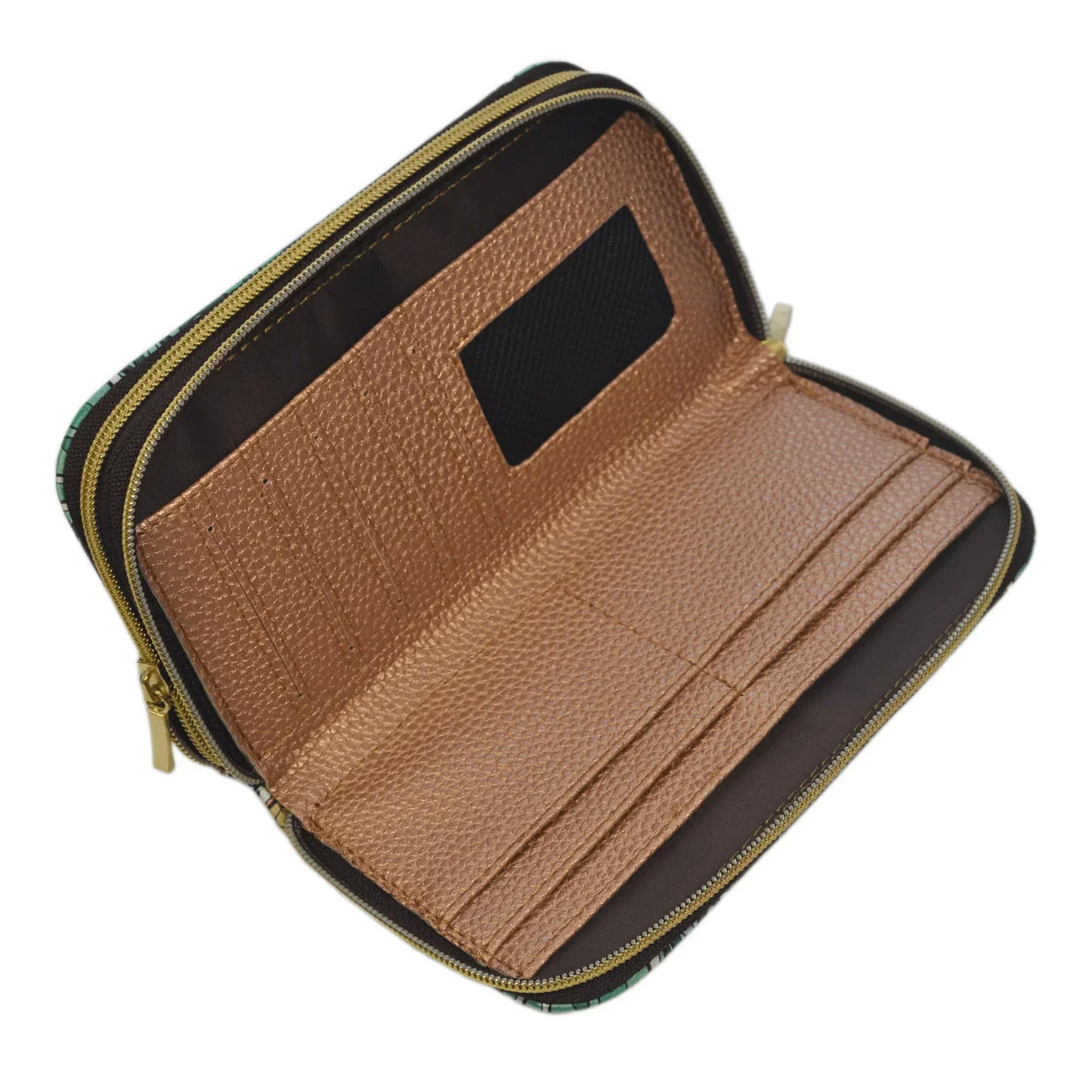 Billetera grande de mujer con doble cremallera Flor de Amor | CHULA Tulum