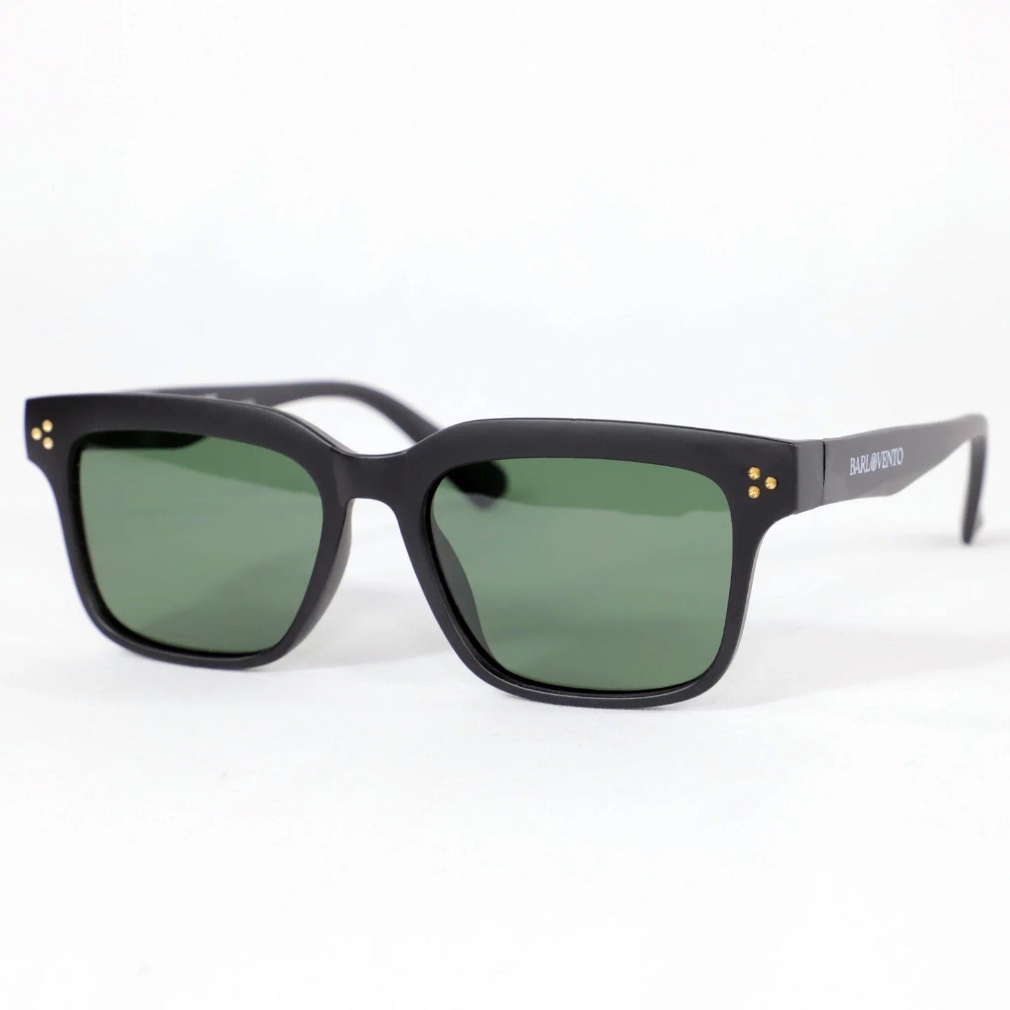 Boadella · gafas de sol rectangulares negras con lentes verdes